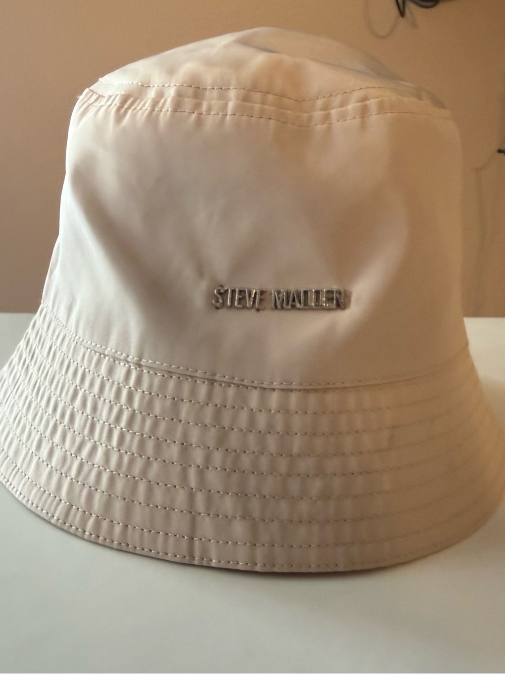 Steve Madden Cream-Tone Bucket Hat, satin-lined